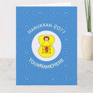 Schottischer Löwe Rampant Engel Hanukkah-Flagge Pe Karte