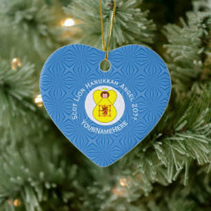 Schottischer Löwe Rampant Engel Hanukkah-Flagge Pe Keramik Ornament