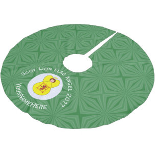 Schottischer Löwe Rampant Engel Weihnachtsflagge P Polyester Weihnachtsbaumdecke