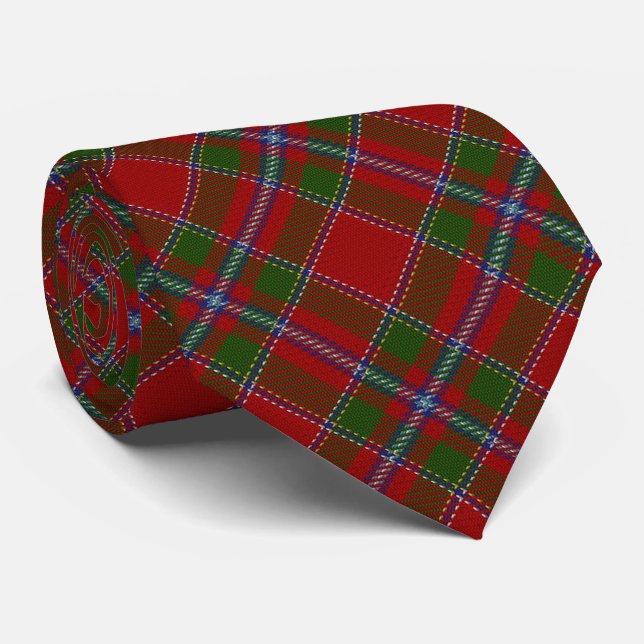 Schottischer MonogrammTartan Clan Drummond Krawatte (Gerollt)