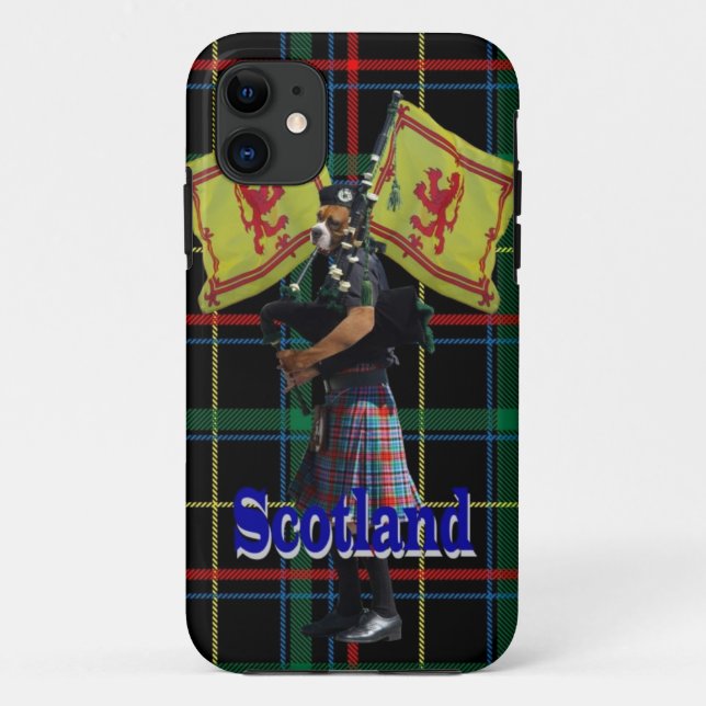 Schottischer Piper auf Tartan Case-Mate iPhone Hülle (Rückseite)