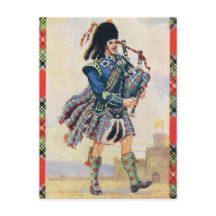 Schottischer Piper, der Schwung des Kilos