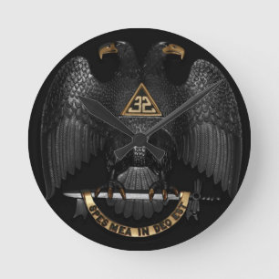 Schottischer Ritus 32 Grad-Maurer Eagle Runde Wanduhr