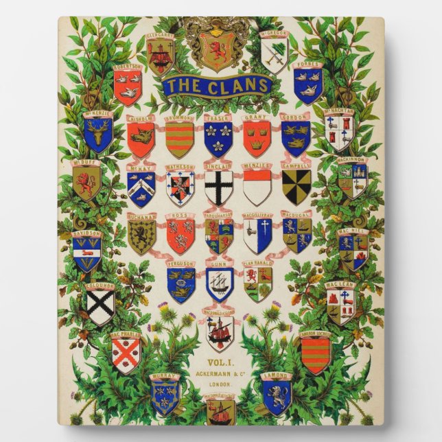 Schottischer Schottlanenmantel mit Waffenschilden Fotoplatte (Vorderseite)