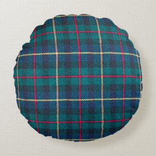 Schottischer Tartan-Hintergrund - kariertes Webdes Rundes Kissen
