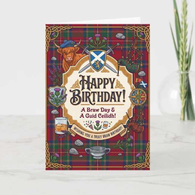 Schottischer Tartan Humor Geburtstag Karte (Vorderseite)