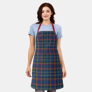 Schottischer Tartan Kariert in Kirschrot und König Schürze
