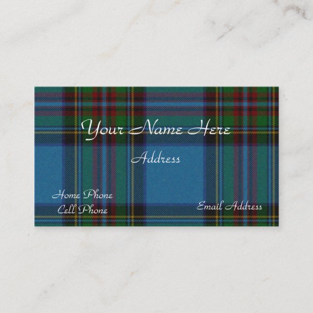Schottischer Tartan-karierte Geschäfts-Karte Visitenkarte (Vorderseite)