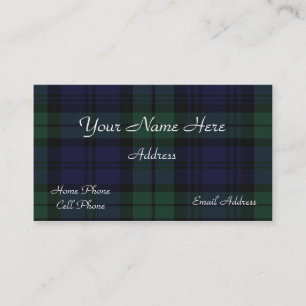 Schottischer Tartan-karierte Geschäfts-Karte Visitenkarte
