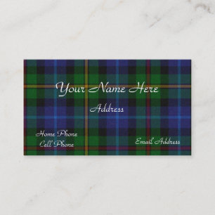 Schottischer Tartan-karierte Geschäfts-Karte Visitenkarte