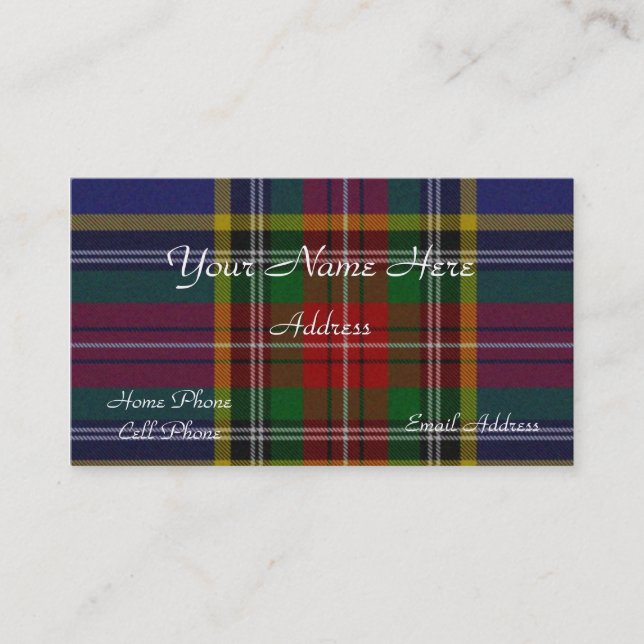 Schottischer Tartan-karierte Geschäfts-Karte Visitenkarte (Vorderseite)