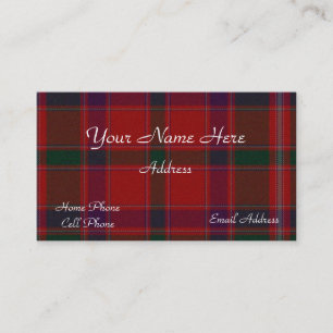 Schottischer Tartan-karierte Geschäfts-Karte Visitenkarte