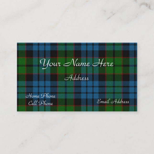 Schottischer Tartan-karierte Geschäfts-Karte Visitenkarte (Vorderseite)