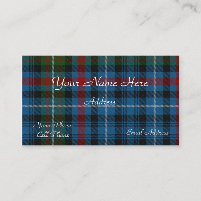 Schottischer Tartan-karierte Geschäfts-Karte Visitenkarte (Vorderseite)