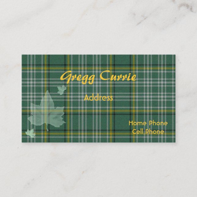 Schottischer Tartan-karierte Geschäfts-Karte Visitenkarte (Vorderseite)