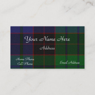 Schottischer Tartan-karierte Geschäfts-Karte Visitenkarte