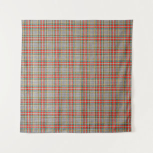 Schottischer Tartan: rot-grün-gelbes Muster. Wandteppich