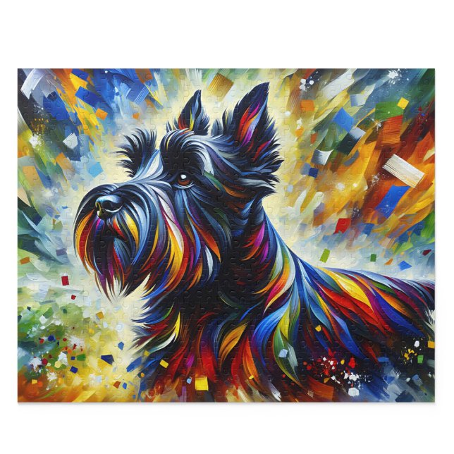Schottischer Terrier Acryl-Kunst: Schwarzer Scotti (Scottish Terrier Acrylic Art: Black Scottie)