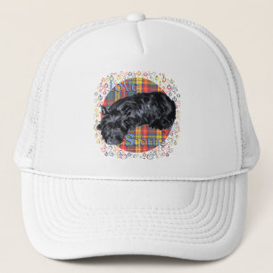 Schottischer Terrier auf Buchanan Plaid Truckerkappe