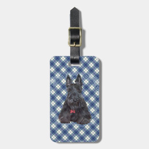 Schottischer Terrier auf Tartan Gepäckanhänger