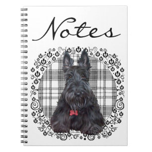 Schottischer Terrier auf Tartan Notizblock