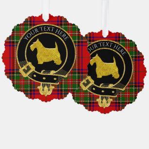 Schottischer Terrier-Clan-Wappen-Tartan Ornament Karte