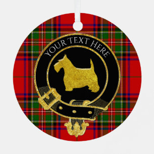Schottischer Terrier-Clanwappen-Tartan Ornament Aus Metall