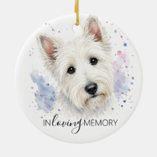 Schottischer Terrier-Gedenk-Aquarell-Weihnachten Keramik Ornament