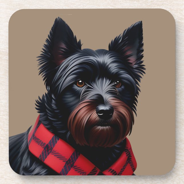 Schottischer Terrier Getränkeuntersetzer (Vorderseite)