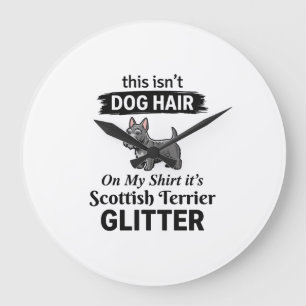 Schottischer Terrier Glitter Lustiges Hunde-Liebha Große Wanduhr