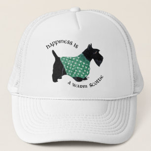 Schottischer Terrier - Grüner Herzpullover Truckerkappe