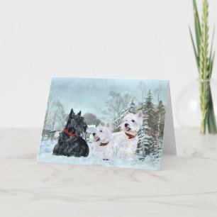 Schottischer Terrier-Grußkarte Feiertagskarte