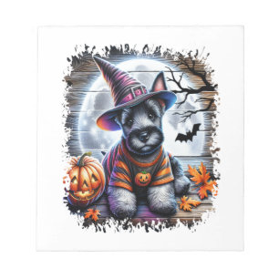Schottischer Terrier Hund Halloween Notizblock