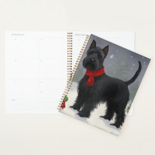 Schottischer Terrier-Hund im Schnee Weihnachten Planer