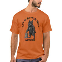 Schottischer Terrier-Hund, muskulös, tätowiert, Bo