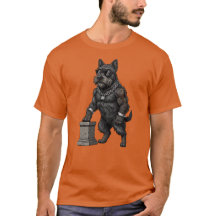 Schottischer Terrier Hund, muskulös, tätowiert, Bo
