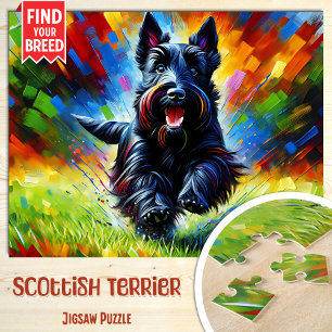 Schottischer Terrier Hund Porträt Acryl-Kunst Druc