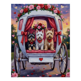 Schottischer Terrier Hund Valentinstag Poster