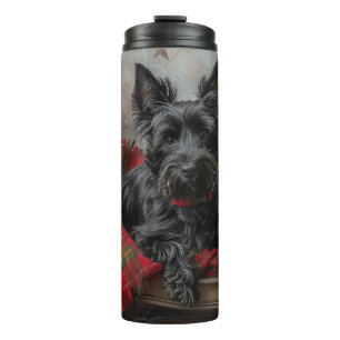 Schottischer Terrier Hund Weihnachtsfest Thermosbecher