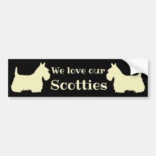 Schottischer Terrier, ich liebe meine Scotties, 2  Autoaufkleber