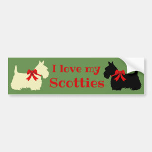 Schottischer Terrier, ich liebe meine Scotties/Wei Autoaufkleber