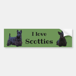 Schottischer Terrier, ich liebe Scotties, schwarze Autoaufkleber