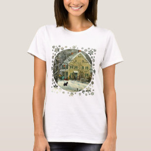Schottischer Terrier im altmodischen Winter T-Shirt