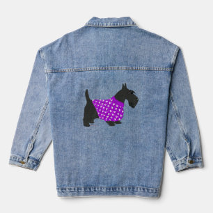 Schottischer Terrier in warmer Strickjacke Jeansjacke