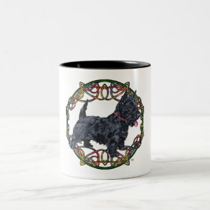Schottischer Terrier keltisches Knotwerk Zweifarbige Tasse