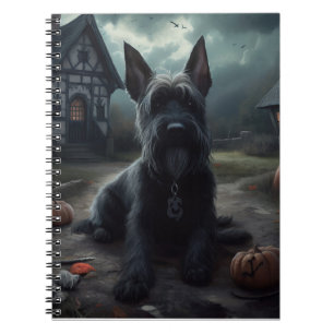 Schottischer Terrier Kürbisse Halloween Gruselig Notizblock