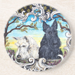 Schottischer Terrier Landschaft Sandstein Untersetzer
