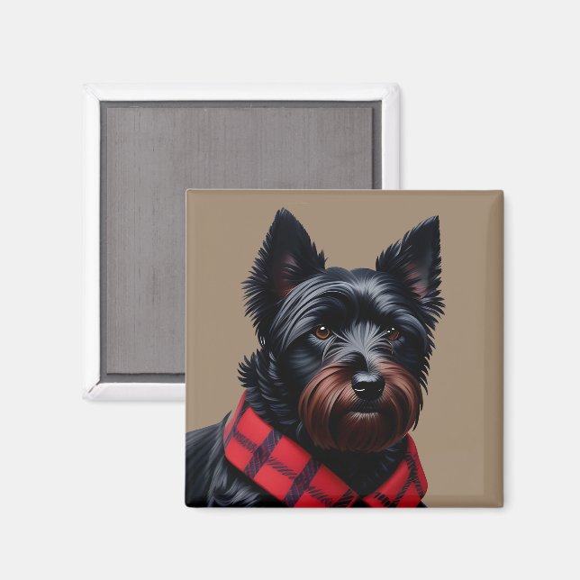 Schottischer Terrier Magnet (Vorderseite/Rückseite)