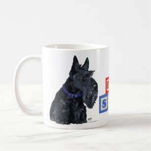Schottischer Terrier mit blauem Halsband Kaffeetasse