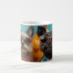 Schottischer Terrier mit Herzrosen zum Valentinsta Kaffeetasse